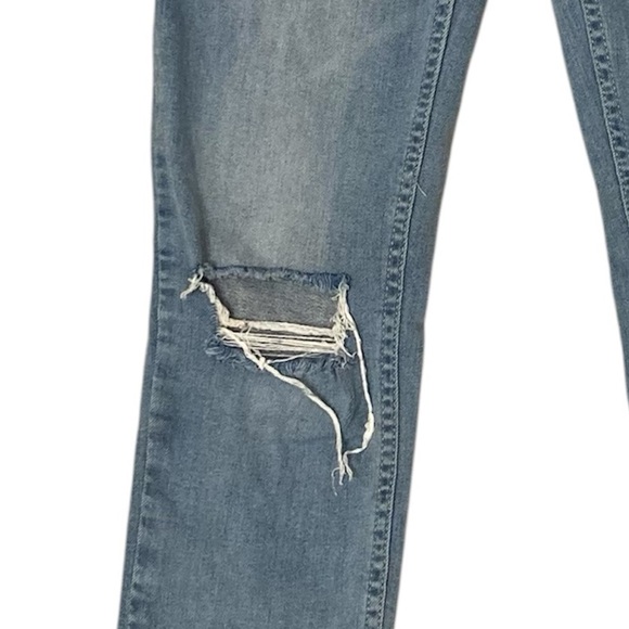 Free People We The Free Blue Ankle Cropped Fringe Jeans, Light Wash, Women’s 25 - Picture 5 of 10